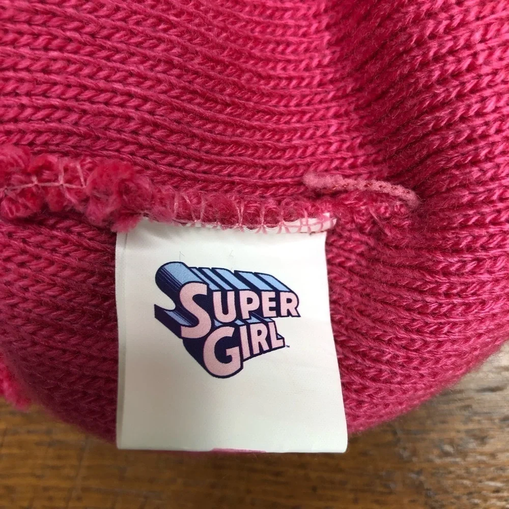 SUPER GIRL‎ Pink S Beanie Hat Cap - Size Youth 4-16